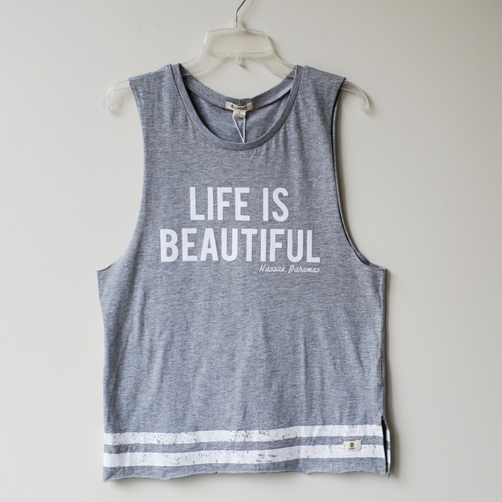 NWT Lagaci Life Is Beautiful Tank